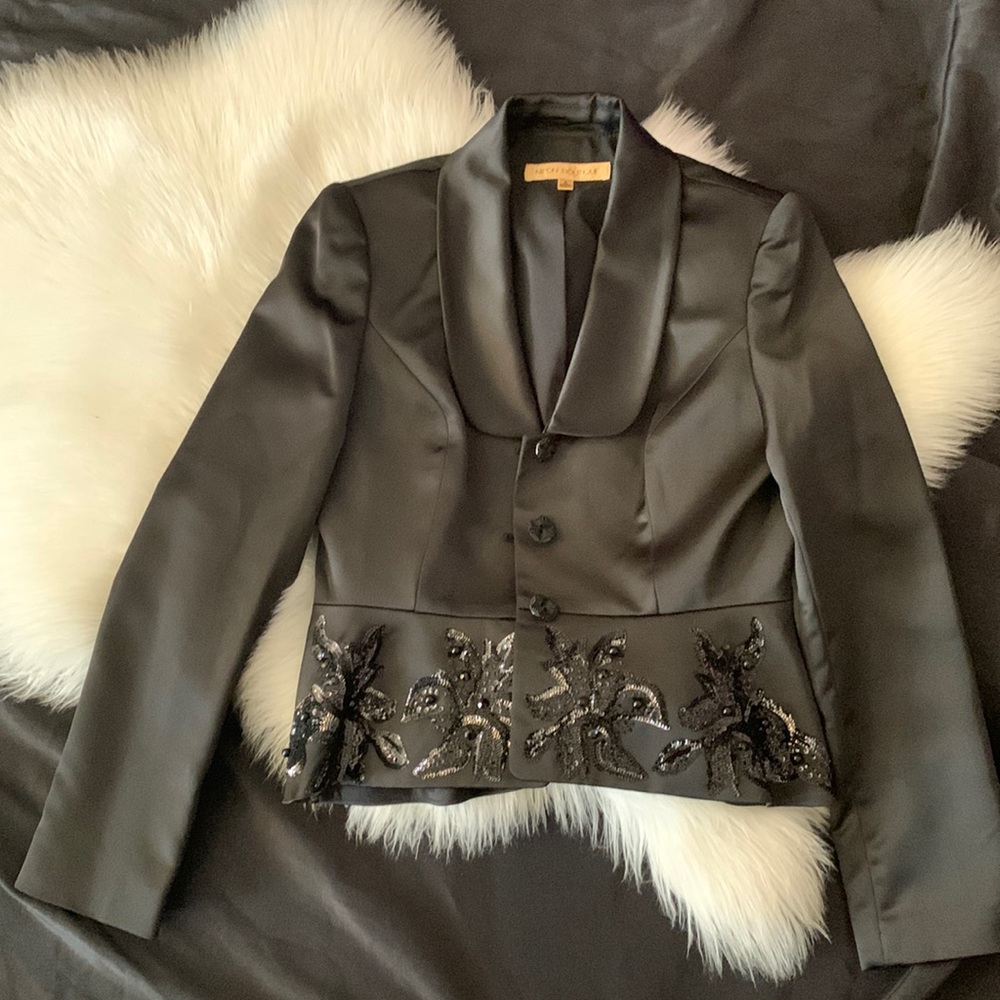 Satin blazer/jacket with sequin detail